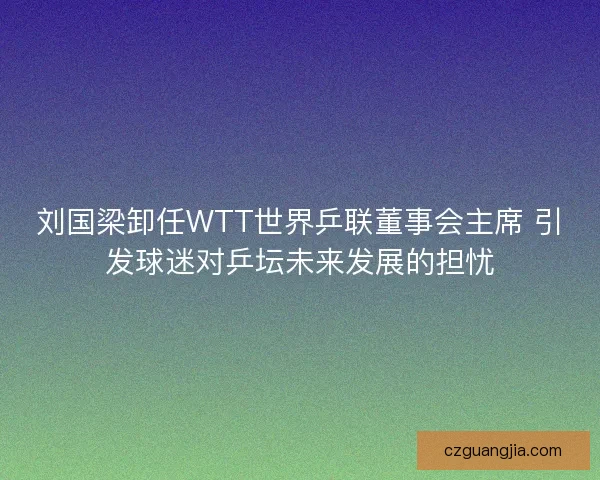 刘国梁卸任WTT世界乒联董事会主席 引发球迷对乒坛未来发展的担忧 刘国梁卸任WTT世界乒联董事会主席 引发球迷对乒坛未来发展的担忧