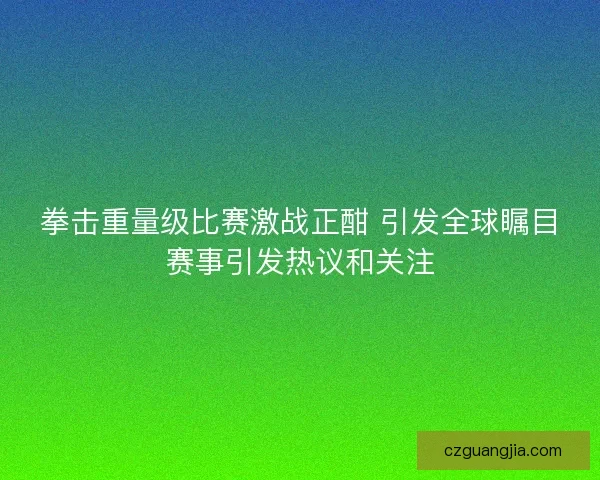 拳击重量级比赛激战正酣 引发全球瞩目赛事引发热议和关注 拳击重量级比赛激战正酣 引发全球瞩目赛事引发热议和关注